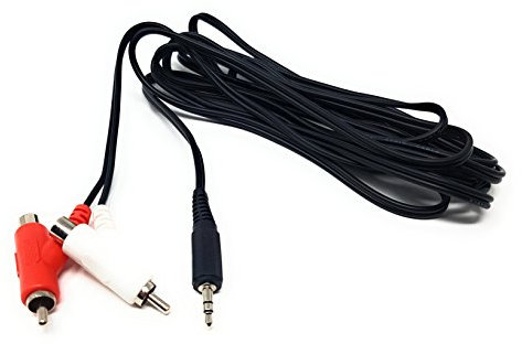 MainCore 3m Long 3.5mm Jack to 2 x RCA Twin Phono + STACKABLE Female Y Plugs/Stereo Audio Cable Lead Cord Extension Extender