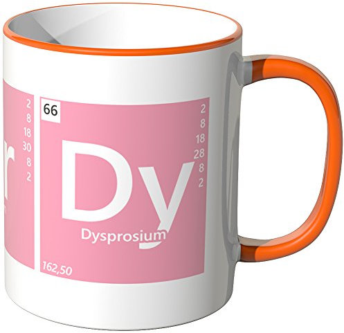JUNIWORDS Tasse - Wähle eine Farbe - Periodensystem Nerdy - Orange