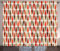 ABAKUHAUS Geometrisch Rustikaler Vorhang, 70er Jahre Retro-Stil, Wohnzimmer Universalband Gardinen mit Schlaufen und Haken, 280 x 260 cm, Mehrfarbig Orange