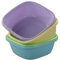 Bblina Square Washing up Bowls, Plastic Washing Basin, 4-Pack