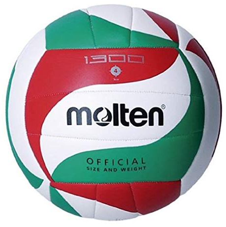 Molten Volleyball V4M1300 Größe 4, Rot, Grün und Weiß