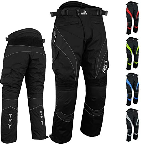 Dimex Motorcycle Trousers for Men- Waterproof Motorbike Clothing Armor Elastic Jeans Protective Reflector Pants with Cargo Pocket Black_32