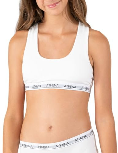 Girl Athena Douceur Coton Q938 Soutien-Gorge, Opaque, Blanc, 10 Ans Fille