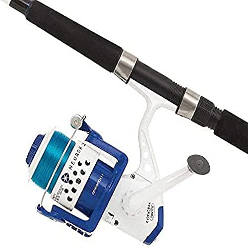 Mitchell Neuron Bootsruten- und Rollen-Kombi-Set – einsatzbereit mit Schnur – für Makrele, Dorsch, Barsch und Seelachs