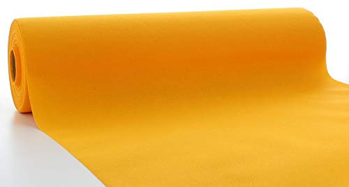 Mank Airlaid Tischläufer 40 cm x 24 m | Gastronomie | Tischdecken-Rolle stoffähnlich | praktische Einmal-Tischdecke | Uni | Neutral | 1 Stück | (Curry)