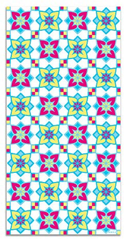 Panorama Agatha Ruiz de la Prada Tapis du Sol Cuisine Salon - Différentes Tailles - (Fleurs Roses et Jaunes 60x110cm)