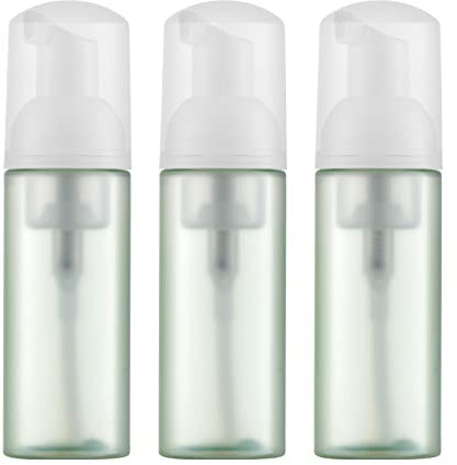 Owlyee 2oz Foam Bottle (3PCS) Empty Foaming Pump Dispenser for Hand Soap, Lash Cleanser, Shampoo to Travel (60ml, White&Green)
