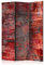 murando Raumteiler Foto Paravent Abstrakt 135x172 cm beidseitig auf Vlies-Leinwand Bedruckt Trennwand Spanische Wand Sichtschutz Raumtrenner Metall Beton Rost rot f-A-0702-z-b