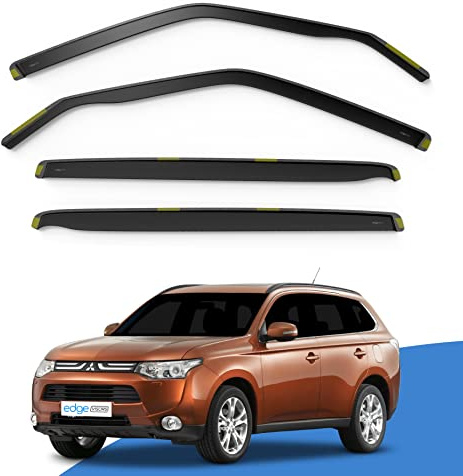 EdgeVisors Wind Deflectors Mitsubishi Outlander MK3 5Dr SUV 2013-2021 4pc | In-Channel Rain Guards & Accessories, Deflect Rain & Wind, Fresh Airflow, Tinted, Easy Install