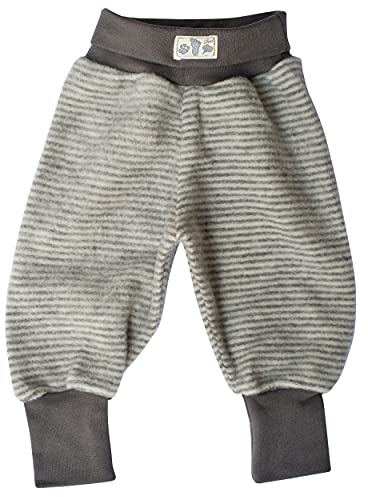 Lilano, Pantalones de forro polar para bebé, 100% lana (kbT), Gris / Natural, 2 mes