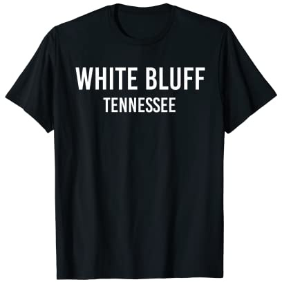 BIANCO BLUFF TENNESSEE TN USA Patriottico Vintage Sport Maglietta