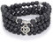 Keltische Geschenkideen 108 Mala Stein Perlen Armband Kristall Halskette mit Unendlichkeitsknoten Glücksbringer (Schwarze Lava (Black Lava))