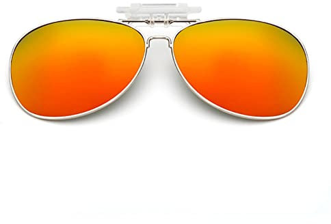 Polarisierte aufklammer ige Sonnenbrille, UV400 Sonnenbrille polarisierte Linsen clip, Anti-Glare-Flip-Up-Funktion Pilot Stil für Männer Frauen, Fahren, Angeln, im Freien rot