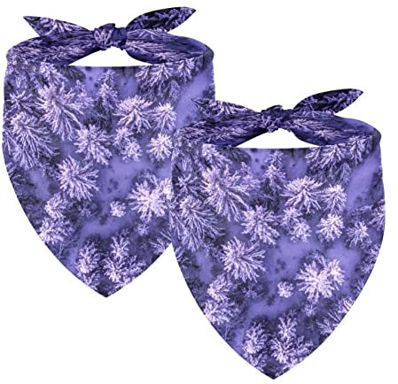 2 Packungen Hundehalstuch, leicht, atmungsaktiv, verstellbar, quadratisch, für Hunde und Katzen, klein, mittel, groß, lila