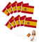 Bandera España,España Stick Flag,España (14 X 21cm) Mini Handheld Handle con Poste sólido Blanco - Color Vivo y Resistente a la decoloración,10PCS