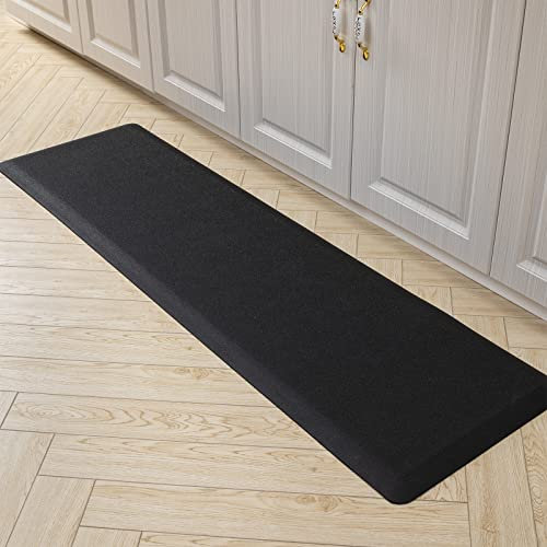 Carvapet Antideslizante Alfombra de Cocina Anti Fatiga Alfombrillas 20MM de Grosor Alfombrillas de Cocina PVC Impermeable Alfombra de Corredor(Negro,44x152cm)