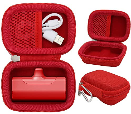 Khanka Hard Travel Case for iWALK 4800/4500/3350mAh Compact Built in Connector External Battery Compatible with iPhone(Red,Case Only)