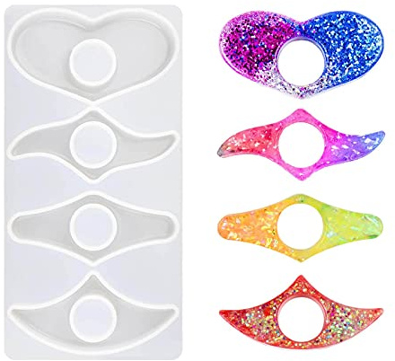 Daoguan Signet Résine Moules Silicone, Moule d'Support Page Livre Pouce, Pouce Signet Anneau Page épandeur Moule pour résine époxy Moulage Bricolage Accessoires Lecture