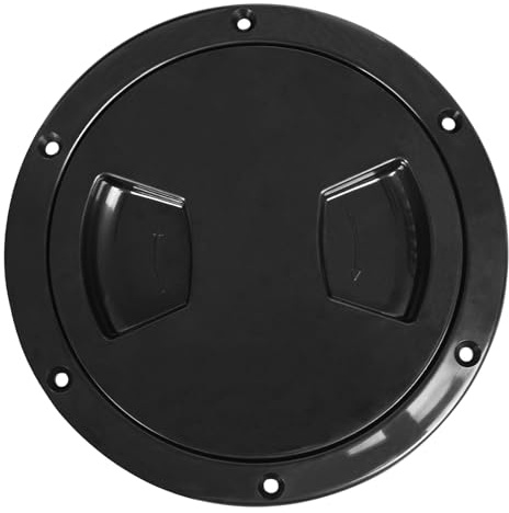 Tongze 12,7 cm Bootsluke Deckplatte, runde Bootslukenabdeckung mit glattem Deckel, universell für Marine-Boot/Jet-Kajak/Yacht/Angelboot/Segelboot (schwarz)