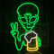 PILOYINDE Beer Alien Neon Sign for Bar Decor LED Signs Unique Green Alien Neon Sign Party Neon Lights for Bedroom Acrylic USB Led Sign Bar Party Neon Signs for Wall (16.7 x 10.2 in）