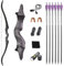 SHARROW 60 Zoll Bogenschießen Takedown Recurve Bogen und Pfeile Set Traditioneller Jagdbogen Erwachsener Holz Bogen Griff 25-65lbs Longbogen RH/LH (25lbs, Linke Hand)