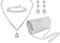 JeryWe 4Pcs Silberne Clutch Schmuck-Set für Frauen Abend Rhinestone Geldbörse Zubehör für Frauen Braut Hochzeitsschmuck