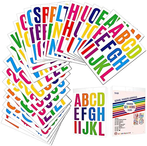 Bewudy 24 Blätter Selbstklebende Buchstaben, 318pcs 2 Zoll Groß Buchstaben Aufkleber Buchstaben zum Aufkleben Scrapbook Buchstaben Wasserfeste Vinyl Alphabet Aufkleber für Kunsthandwerk (Style C)