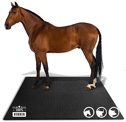 Floordirekt Stallmatte - 180 x 120 cm - rutschfeste Pferdematten Gummimatte mit Drainage für Stall, Pferdebox, Paddock - entlastende und gelenkschonende Oberfläche - Diamond Top