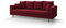 ALTDECOR Wohnzimmer Couch mit Schlaffunktion mit DL-Automatik, Polstercouch rückenecht gepolstert, ideal als Gästebett - Krist - 230x90x87 cm Rot