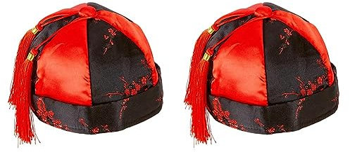 WIDMANN 10672 10672 Chapeau chinois Mandarine Chapeau de fête à thème Carnaval Homme Multicolore Taille unique (Lot de 2)