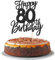 1 Stück Happy 80th Birthday Tortendeko Glitzer Prost auf 80 Jahre Geburtstag Kuchen Deko 80 Fabulous Cake Topper für Happy 10th Birthday Theme Party Kuchen Dekoendeko Schwarz