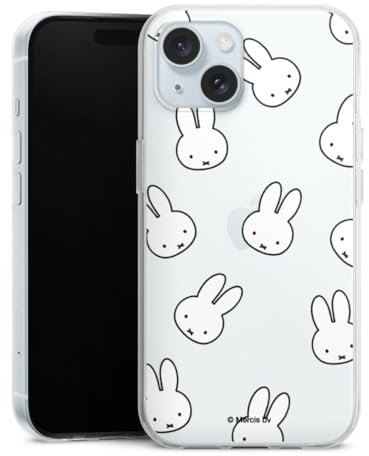Silikon Hülle kompatibel mit Apple iPhone 15 Case transparent Handyhülle Miffy Muster transparent