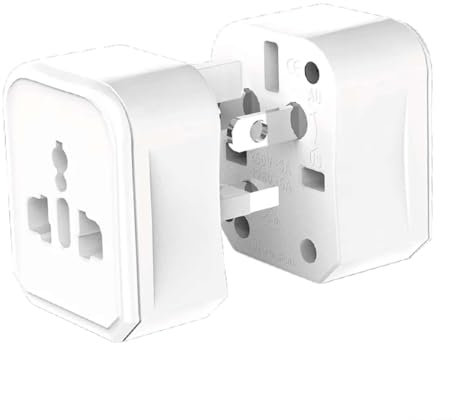 Adattatore Presa Universale da Viaggio, 250V~ 6A,Protezione di Sovracarico,Spine Adatto per più di 180 paesi Bianco