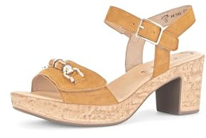Gabor Damen Riemchensandalen, Frauen Sandalen,Best Fitting,offene Schuhe,Strandschuhe,Sandaletten,Sommersandalen,Cognac (Gold),38.5 EU / 5.5 UK