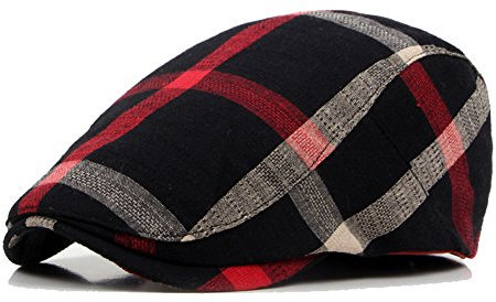 Adantico Herren Damen Baumwolle Schirmmützen (Schwarz 1)