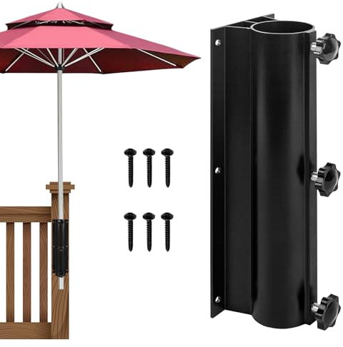 VANROUG Support de Parasol Robuste pour terrasse, Balustrade, Plage, Cour, Balcon, Bateau, hayon