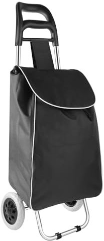 Shopping Trolley on Wheels, 35L Foldable Trolley Bags for Shopping Cart Hard Wearing and Easy Storage with 2 Wheels, 54 * 32 * 20cm 600D Oxford Cloth Bag Shopping Bags for Trolley