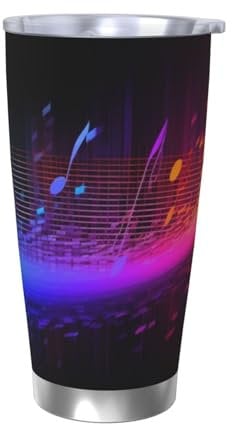 KHiry 20oz Tumbler with Lid 20 Oz Stainless Steel Tumbler Music Spectrum Insulated Tumblers Travel Mug Vacuum Tumbler cup for Travel Reusable Car Cup Coffee Mug for work Drink Cup