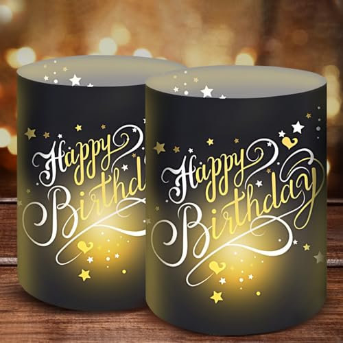 Moorle Lot de 12 photophores - Décoration de table d'anniversaire - Noir et doré - Décoration de table pour femme - Bougies chauffe-plat ou bougies, 240302SFSFDGB