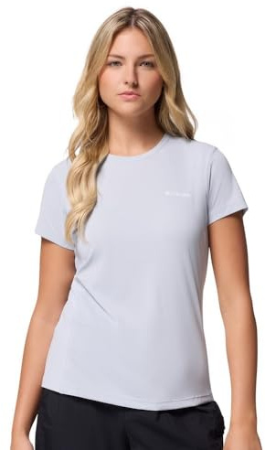 Columbia Women's Zero Rules Light Short Sleeve Crew, Technical Short Sleeve T-Shirt, Cirrus Grey, M