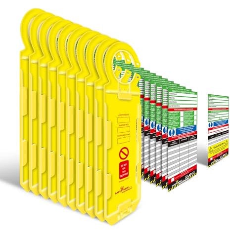 SAFETYKING® Ladder Tags 10 Scaffold Tags 20 Inserts | Access Inspection Tag | Ladder Tag kit with Cable Ties and Markers | Laddertag | Laddertags | Ladder Tag | Ladder Inspection Tag
