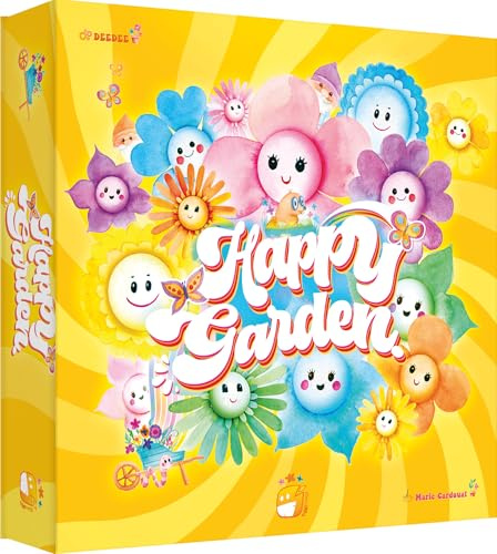 Asmodee Funforge Happy Garden – Gesellschaftsspiel – Ziegelspiel – Strategiespiel ab 8 Jahren – 2 bis 4 Spieler – französische Version