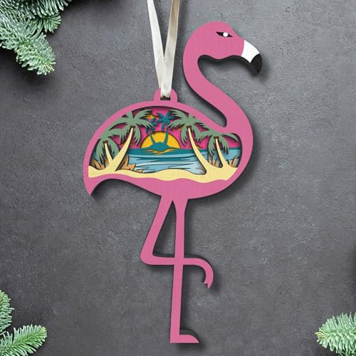Flamingo-Ornament, Flamingo-Weihnachtsschmuck, Flamingo-Ornamente für Weihnachtsbaum, Tier-Flamingo-Ornamente – Flamingo-Geschenke für Frauen, Geschenke für Flamingo-Liebhaber –