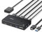 UGREEN HDMI KVM Switch, USB 3.0 KVM Switches Support 4K@60Hz for 2 PC Share 1 Monitor and Keyboard/Mouse/Hard Drives/Printer, 4 Port HDMI KVM Switcher with Power Adapter and Desktop Controller