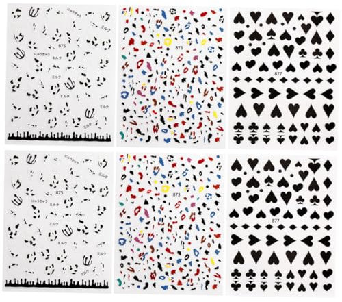 Healvian 24 Sheets Nail Stickers for Boys and Girls Cow Print Nail Art Stickers Self-Adhesive DIY for Girls