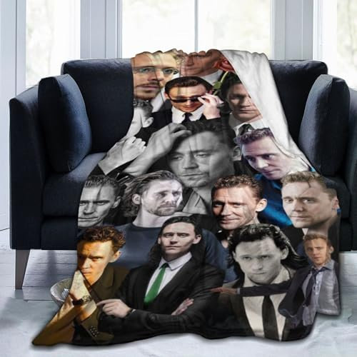 QapLWczK Tom Hiddleston Decke aus weichem und bequemem Woll-Fleece, Überwurf, Decken, Geschenk für Sofa, Büro, Auto, Camping, Yoga, Reisen, Heimdekoration, gemütlich, 40 x 30 cm
