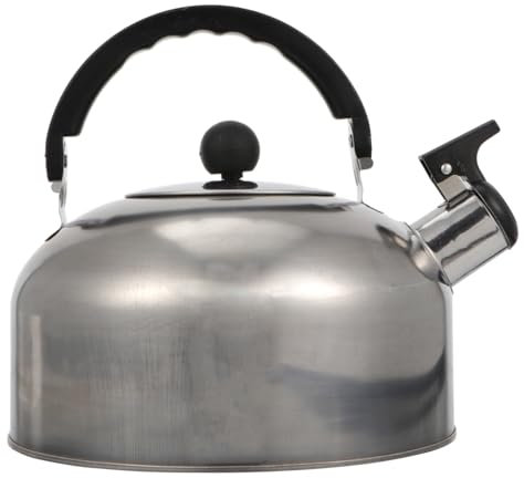 HOLIDYOYO Wasserkocher pfeifkessel teekessel agn induktion pfannen cafemaschinen pfeifende auf dem Herd Camping-Gaskocher kochende gekochte Rostfreier Stahl Silver