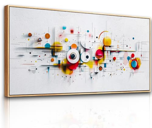 hyidecorart Abstrakte Bilder mit Rahmen Modern Gemälde Wohnzimmer 73x146 cm | Künstlerisches Motiv, HD-Druck, Leicht Aufzuhängen, Großformat, Vielseitige Raumdeko, Starke Wandkunst, Geschenk