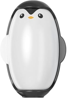 yuwqqoajv Tragbarer Pinguin Roller, Aufkleber, waschbarer Tierhaarentferner für Kleidung und Teppiche, ABS Chom Chom Tierhaarentferner, Schwarz