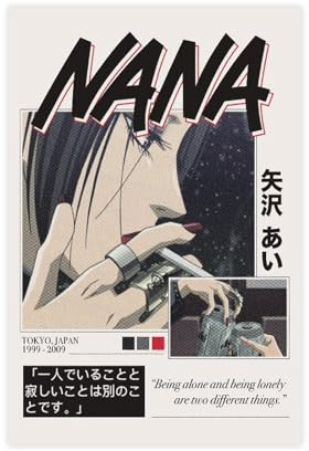 LIPOYE Nana-Anime-Kunst, Vintage-Stijl-Poster, Leinwand-Poster, Schlafzimmer, Dekoration, Landschaft, Büro, Raumdekoration, Geschenk, 20 x 30 cm